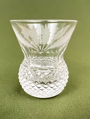 Buy Edinburgh Crystal Scotland Signed Thistle Cut Crystal Shot Glass 2'' • 66.30£