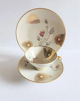 Buy Vintage Mitterteich Bavaria Teacup & Saucer Trio Set Art Deco Floral Gold • 25.85£