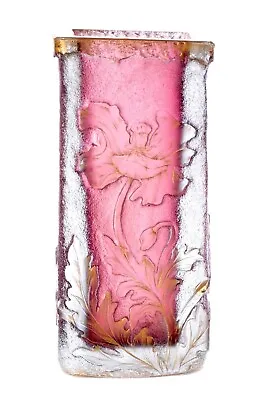 Buy Daum Nancy Art Nouveau Vase Acid Etched Flowers And Gildings • 960.50£