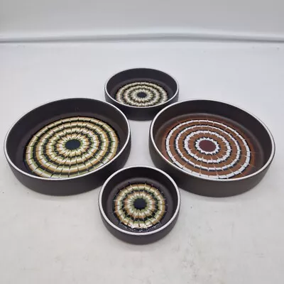 Buy 4 Hornsea Muramic 1970s Pin Trinket Dishes In Green/orange/brown Red/tan/brown • 30£