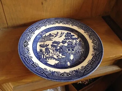 Buy Churchill England Willow Pattern Blue And White Plate In Vgc • 4£