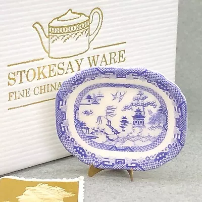Buy NEW Doll's House Bone China Oval Plate 'Blue Willow'  By STOKESAY WARE (656) • 40£