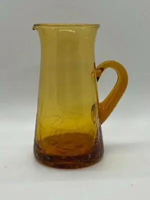 Buy Vintage Amber Crackle Glass Mini Pitcher  -  E4 • 12.54£