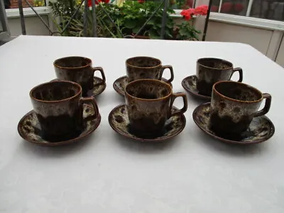Buy Fosters Pottery 6 Cups & Saucers Very Good Condition • 9.99£