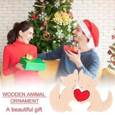 Buy Wooden Animal Desktop Ornament Cute Love Animal Couple Gift Figurine B8V3 • 11.73£