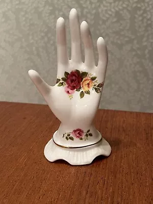 Buy White Rose Floral Hand Fine Bone China Cottage Rose Ornament Ring Stand • 7.50£