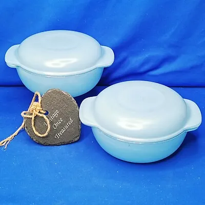 Buy Vintage BLUE PYREX * 2 X Lidded SERVING DISHES (2 Pint Capacity) * VGC • 27.50£