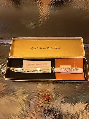 Buy ROYAL CROWN DERBY FINE BONE CHINA VINTAGE BOXED STEAK KNIFE With Papers • 16.99£