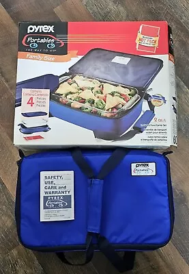 Buy Pyrex Portables Family Size Insulated Food Carrier Set 2 Qt Glass Dish • 19.16£