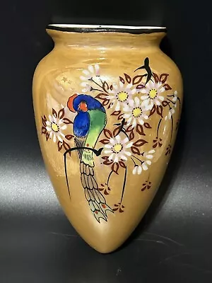 Buy Vintage Japanese Porcelain Wall Pocket Vase Hand Painted Bird And Flowers Japan • 17.05£