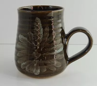 Buy Vintage Studio Pottery Mug. Lotus Pottery, Stoke Gabriel. Dark Brown With Daisy. • 13.25£