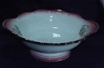 Buy Vintage KLM Staffordshire Pottery Pedestal Earred Fruit Bowl. Lovers Decoration • 9.99£