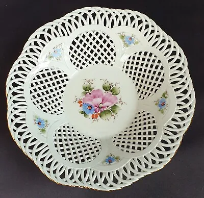 Buy Vintage Reticulated Dish Trinket Bowl SUMI Made In Romania White Floral Design • 15£