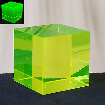 Buy Uranium Glass Cube Vaseline Glass Yellow Uranum Depression Glass Art Glass 27mm • 30.83£