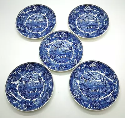Buy 5 X Wedgwood Landscape Blue And White Ceramic Plates - 9.5  Diameter • 20£