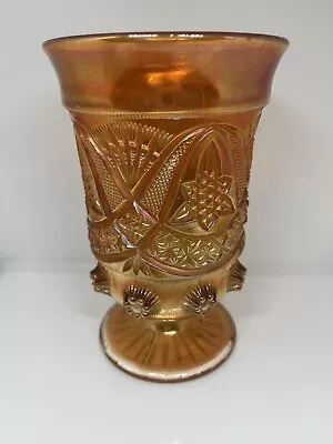 Buy Brockowitz Carnival Marigold Glass Chalice/Celery Vase. Curved Star. Irridescent • 16£