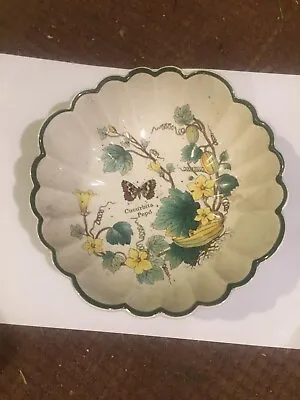 Buy Vintage 6.5” Diam Pretty Floral & Butterfly Decorated Bowl By Prinknash Pottery • 5£