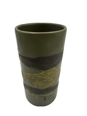 Buy Royal Haeger Earth Wrap Vase Lava Glaze Green Crackle Brown Yellow 7  Cylinder • 28.73£