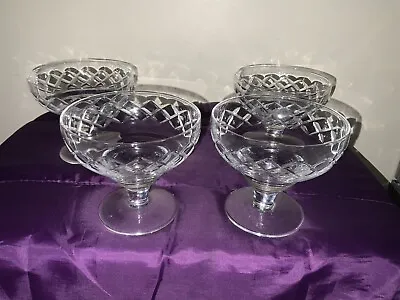 Buy Stuart Crystal Beau Dessert/sorbet Coupes Dishes  Footed Signed X 4 • 10.99£