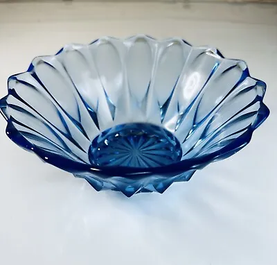 Buy Vintage Art Deco Rhiimaki Lasi Blue Glass Bowl Centre Piece VGC Finland Scandi • 26£