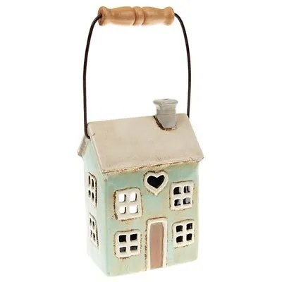 Buy Village Pottery Small Pale Blue House Heart Tealight Lantern Boxed JD310782 • 15.99£