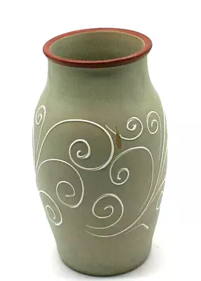 Buy Denby Stoneware Vase Vintage Green 30cm Tall #1001 • 15.99£