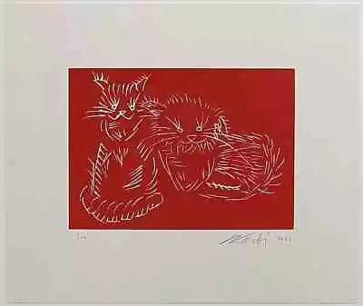Buy Ai Wei Wei – Cats, (Red) Fine Art Screenprint, COA Included. • 1,800£