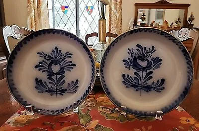 Buy 2 Antique 9  Flow Blue Porcelain Bowls • Made In Belgium • 38.91£