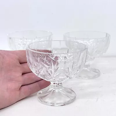 Buy Set Of 3 Crystal Dessert Bowls - Elegant Glassware For Sorbet, Ice Cream Serving • 19.99£