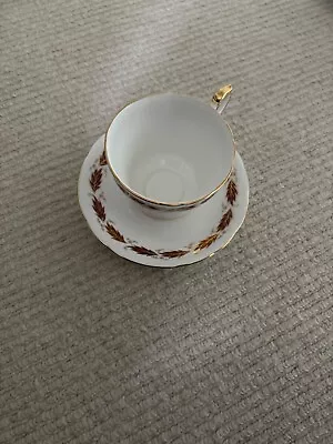 Buy Paragon Elegance Cup And Saucer With Leaf Pattern Made Of Fine Bone China • 3.50£