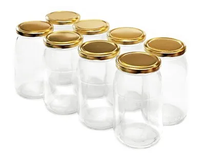 Buy GLASS JARS 900ml  & GOLD LID -PICKLE CHUTNEY HONEY STORAGE FREE P&P • 24.95£