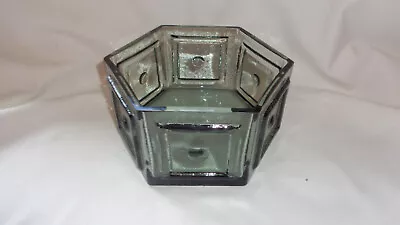 Buy Vintage Dartington Glass FT96 Hexagonal Midnight Grey Bowl • 43£