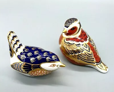 Buy Royal Crown Derby English Bone China Chaffinch And Wren Paperweight Collectible • 69£