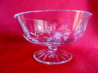 Buy Vintage Crystal Cut Glass Bowl/Vase On Pedestal 17x10 Cm Very Good Condition • 7.90£