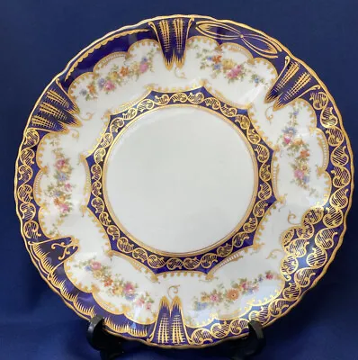 Buy Crown Staffordshire Cabinet Plate A807 24cm  Cobalt Blue, Gold & Floral 1906-30  • 6.99£