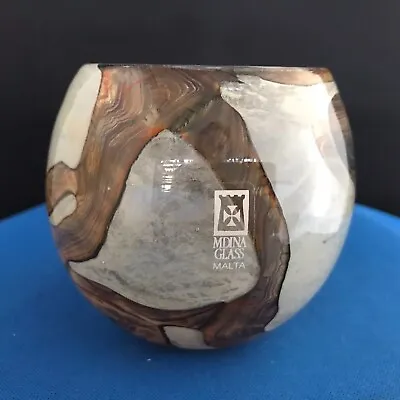 Buy Small Spherical Malta Mdina Glass Vase Or Tealight Holder • 17£