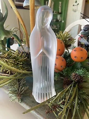 Buy STUNNING Vtg 1960 Lalique Madonna Virgin Mary 9.75 Figurine Frosted Clear Glass • 237.54£