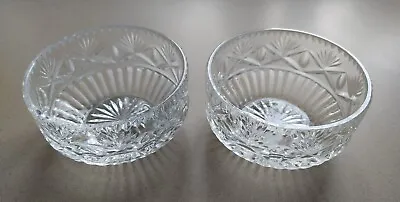 Buy Royal Doulton Cut Glass Dessert Bowls 10cm Diameter Pair Classic Vintage Style • 4.50£