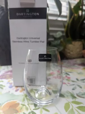Buy 2 Dartington Crystal Stemless Wine Tumbler Pair Stemless Glass New Boxed  • 9.99£