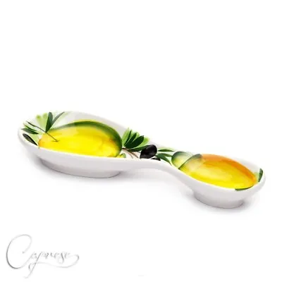 Buy Bassano Pottery- LEMON WITH OLIVES  Spoonrest  Made/painted By Hand In Italy • 37.92£