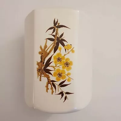 Buy Rare Aviemore Pottery Hexagon Vase Cherry Blossom Mustard Brown Vgc Scotland • 13.50£