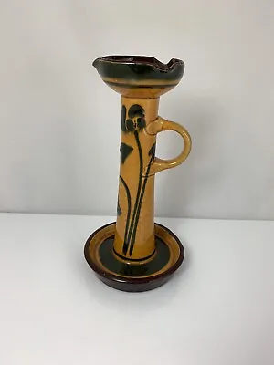 Buy Vtg Art Nouveau Longpark Torquay Pottery Candlestick -chamberstick Candle Holder • 39.50£