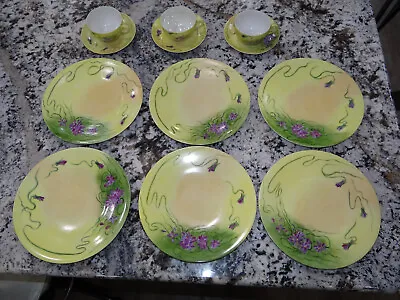 Buy T&V Limoges France Tressemanes Vogt Dinner Plate Set Hand Painted Violet Antique • 94.98£