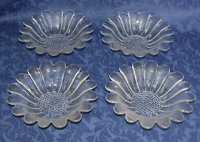 Buy Set Of 4 Vintage Dartington Glass FT206 Daisy Shallow Sweet Dishes Or Bowls • 24£