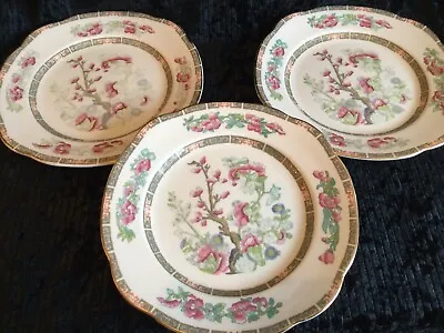 Buy 3 Wavy Edged Bone China Plates By “Duchess” In Indian Tree  Pattern • 5£