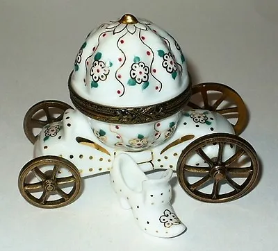 Buy Limoges France Box - Cinderella's Coach - Flowers & Slipper - Royal Carriage • 132.04£