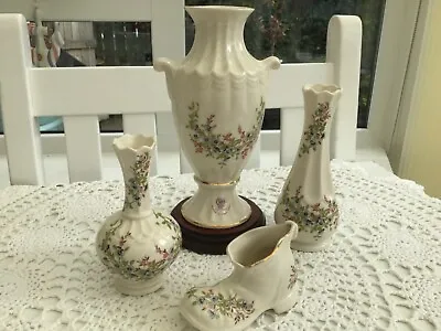 Buy CRE Irish Porcelain  China Collection Of 3 Vases And 1 Boot Country Flowers  • 17£