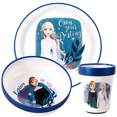Buy Disney Frozen 3pcs Bicolor Kids Dinner Tableware Set Plate, Bowl & Tumbler • 12.99£