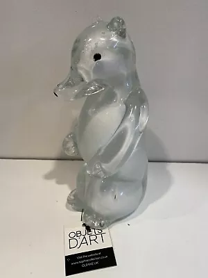 Buy Objects D’Art Glass Figurine WHITE POLAR BEAR Paperweight Bear Ornament H: 18cm • 21.95£