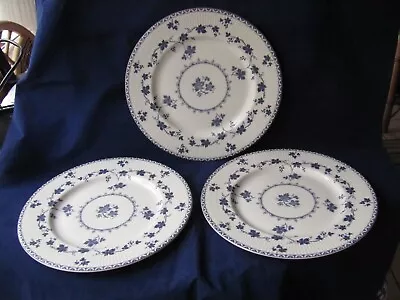 Buy Set Of THREE Royal Doulton Blue And White Yorktown, TC1013 10½” Dinner Plates  . • 5.50£